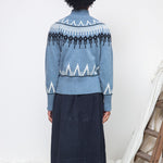 BEAUMONT ORGANIC Hawthorne Recycled Wool Knitted Jumper in Sky Blue Marl