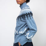 BEAUMONT ORGANIC Hawthorne Recycled Wool Knitted Jumper in Sky Blue Marl