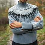 BEAUMONT ORGANIC Hawthorne Recycled Wool Knitted Jumper in Sky Blue Marl
