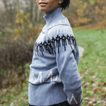 BEAUMONT ORGANIC Hawthorne Recycled Wool Knitted Jumper in Sky Blue Marl
