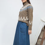 BEAUMONT ORGANIC Hawthorne Recycled Wool Knitted Jumper in Taupe Marl