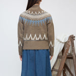 BEAUMONT ORGANIC Hawthorne Recycled Wool Knitted Jumper in Taupe Marl