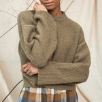 BEAUMONT ORGANIC Leo Recycled Wool Knitted Jumper in Taupe Marl