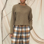 BEAUMONT ORGANIC Leo Recycled Wool Knitted Jumper in Taupe Marl