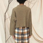 BEAUMONT ORGANIC Leo Recycled Wool Knitted Jumper in Taupe Marl
