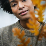 BEAUMONT ORGANIC Leo Recycled Wool Knitted Jumper in Taupe Marl