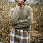 BEAUMONT ORGANIC Leo Recycled Wool Knitted Jumper in Taupe Marl