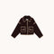 THE TINY BIG SISTER Short Horses Embroidered Coat in Charcoal