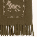 THE TINY BIG SISTER Horses Embroidered Vest in Dark Khaki