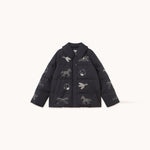 THE TINY BIG SISTER Embroidered Down Jacket in Navy
