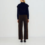 THE TINY BIG SISTER Scarf Neck Lara Merino Wool Cardigan in Navy