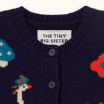 THE TINY BIG SISTER Fall Pattern Merino Wool Vest in Navy