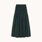 THE TINY BIG SISTER Green Check Smock Skirt in Light Navy