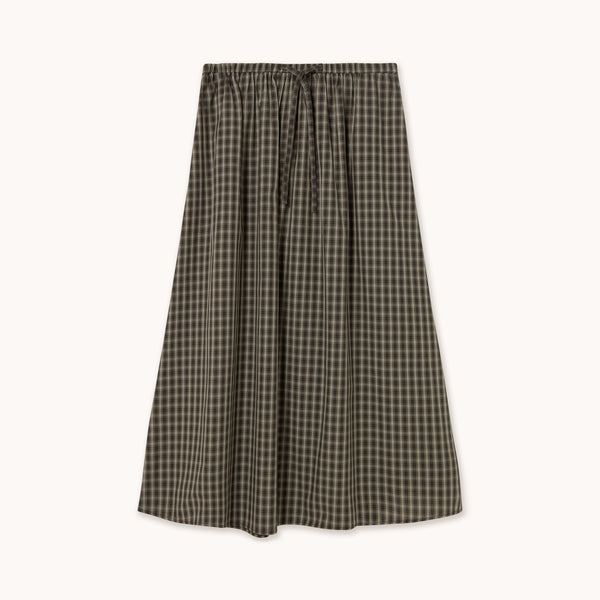 THE TINY BIG SISTER Check Elasticated Skirt in Navy