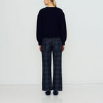 THE TINY BIG SISTER Buttoned Merino Wool Cardigan in Navy