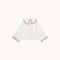 THE TINY BIG SISTER Embroidered Neck Shirt in Off White