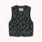 THE TINY BIG SISTER Diamond Geese Sherpa Vest in Ink Blue