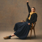 BARBOUR Delilah Midi Skirt  in Dark Navy