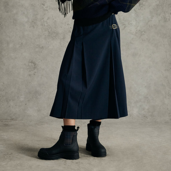 BARBOUR Delilah Midi Skirt  in Dark Navy