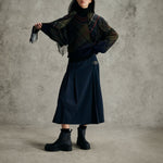 BARBOUR Delilah Midi Skirt  in Dark Navy