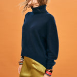 JUMPER 1234 Oversize Roll Collar Jumper in Black