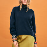 JUMPER 1234 Oversize Roll Collar Jumper in Black
