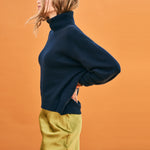 JUMPER 1234 Oversize Roll Collar Jumper in Black