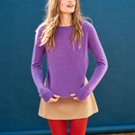 JUMPER 1234 Cashmere Crop Crew Neck Jumper in Sky Diver