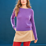 JUMPER 1234 Cashmere Crop Crew Neck Jumper in Sky Diver
