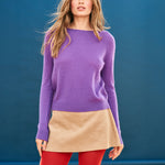 JUMPER 1234 Cashmere Crop Crew Neck Jumper in Sky Diver