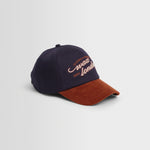 WAX LONDON Tranton Trucker Cord Cap in Navy/Rust