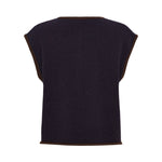 ANNE-MI Aya Merino Wool Waistcoat in Demitasse/Dark Navy