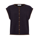 ANNE-MI Aya Merino Wool Waistcoat in Demitasse/Dark Navy