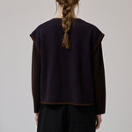 ANNE-MI Aya Merino Wool Waistcoat in Demitasse/Dark Navy