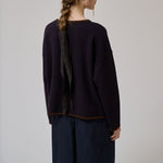 ANNE-MI Aya Merino Wool Jumper in Demitasse/Dark Navy