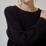 ANNE-MI Aya Merino Wool Jumper in Demitasse/Dark Navy