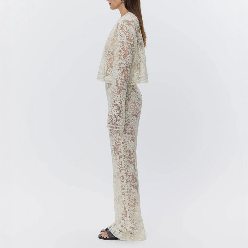 DAY BIRGER ET MIKKELSEN Aaliyah Spring Crochet Top in Pistachio Shell