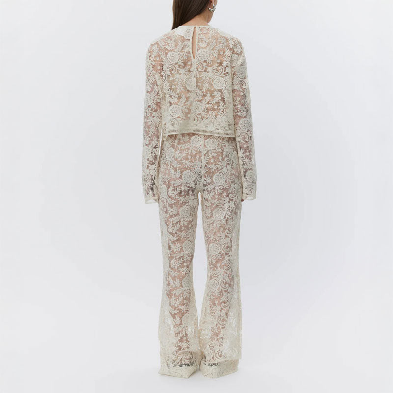 DAY BIRGER ET MIKKELSEN Aaliyah Spring Crochet Top in Pistachio Shell