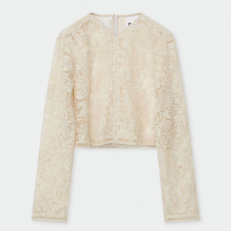 DAY BIRGER ET MIKKELSEN Aaliyah Spring Crochet Top in Pistachio Shell