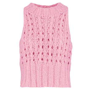 Ace Knitted Tank  in Super Pink