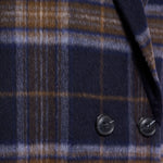 RINO & PELLE Adria Double Breasted Reversible Coat in Dark Navy Check/Dark Navy