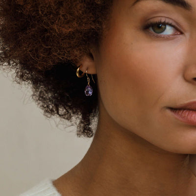 WANDERLUST LIFE Isla Drop Earrings in Alexandrite Quartz