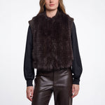 RINO & PELLE Alvita Faux Fur Gilet in Peated