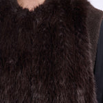 RINO & PELLE Alvita Faux Fur Gilet in Peated