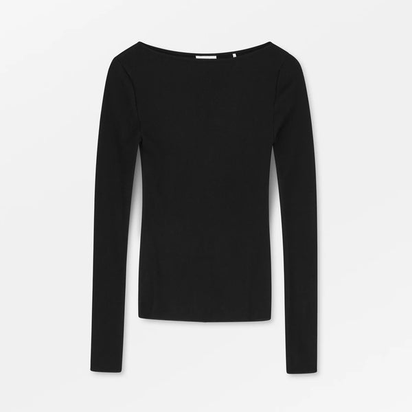 SKALL Amy Wide Neck Blouse in Black