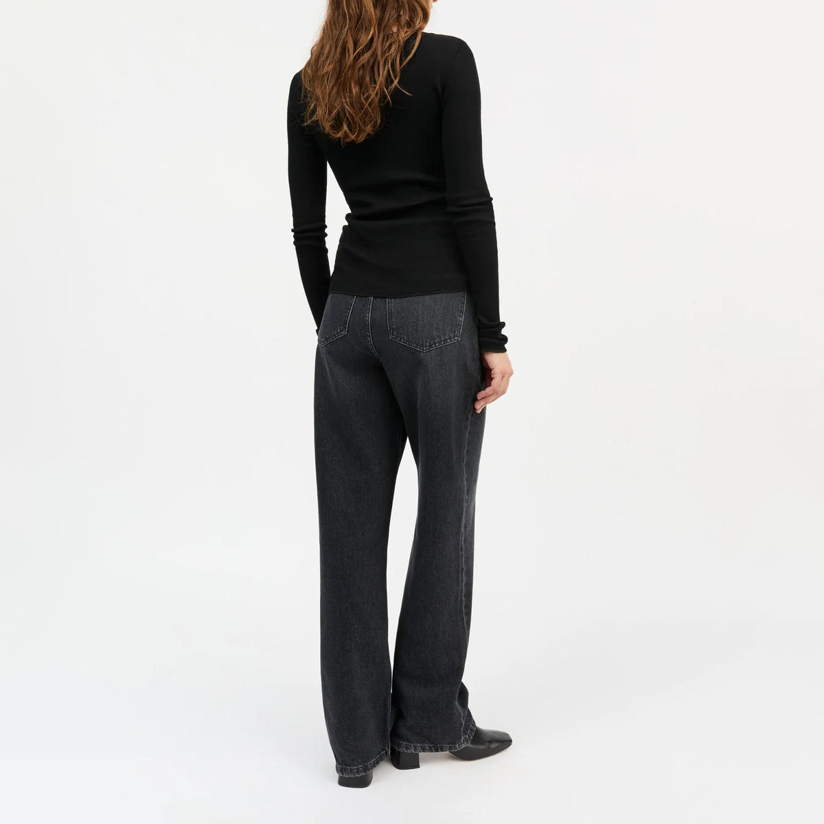 SKALL Amy Wide Neck Blouse in Black