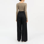 SKALL Amy Wide Neck Blouse in Brown