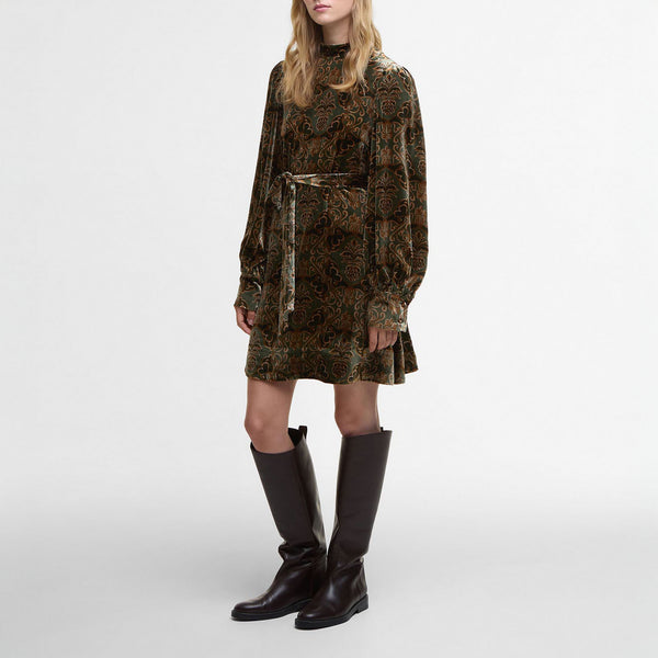 BARBOUR Barbour X Farm Rio Ana Clara Long Sleeve Mini Dress in Pineapple Print