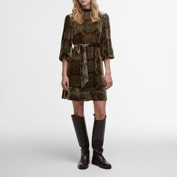 BARBOUR Barbour X Farm Rio Ana Clara Long Sleeve Mini Dress in Pineapple Print