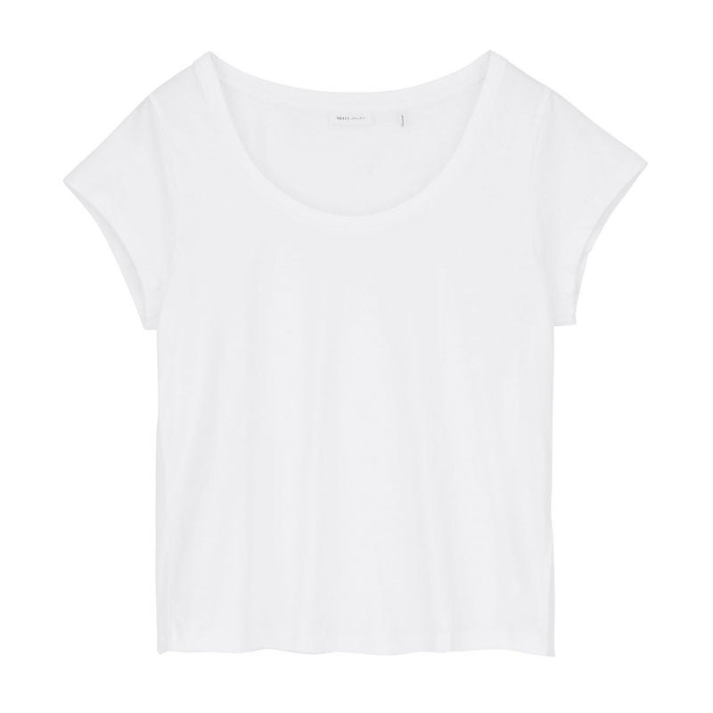SKALL Andy Wide Neck Tee in Optic White